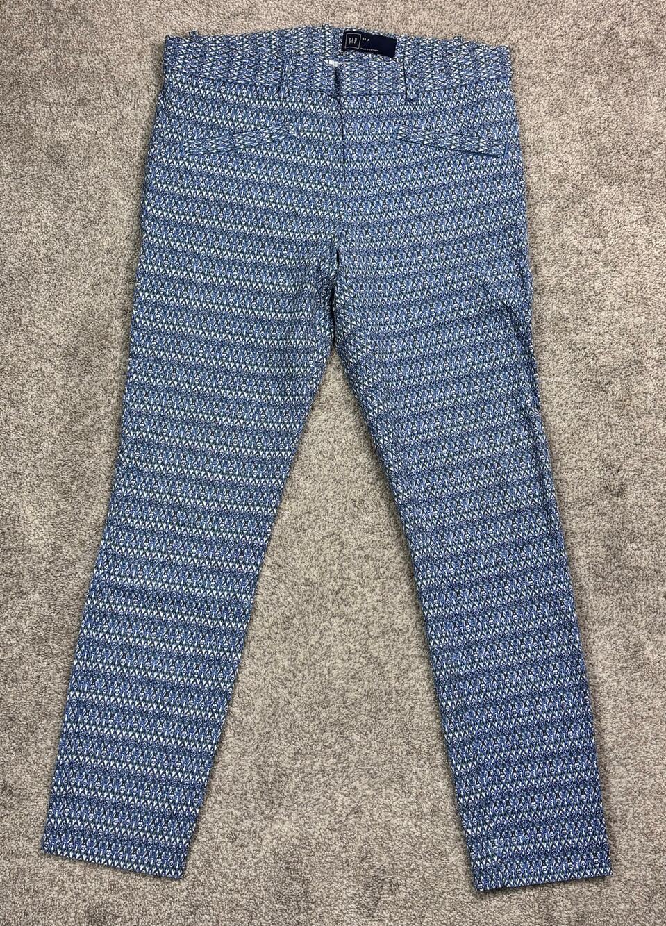 Gap Skinny Ankle Bi-Stretch Pants 6 Regular in Blue Print